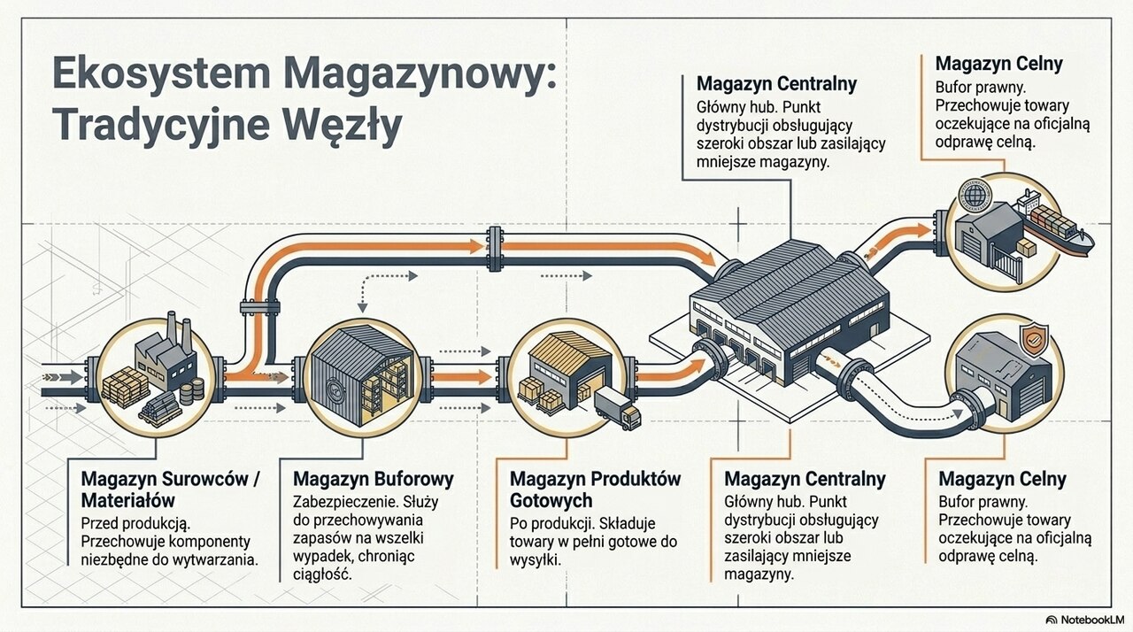 Ekosystem Magazynowy tradycyjne węzły infografika